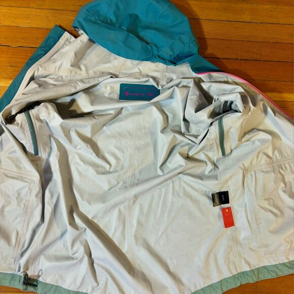 Cotopaxi Womens Rain shell/Raincoat Sz Large Soft Blue/green - Picture 4 of 9